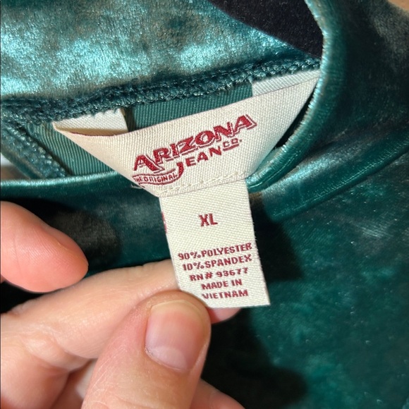 Arizona Jean Company Emerald Green Jewel tone crushed velvet dress size XL nwt - Picture 3 of 5